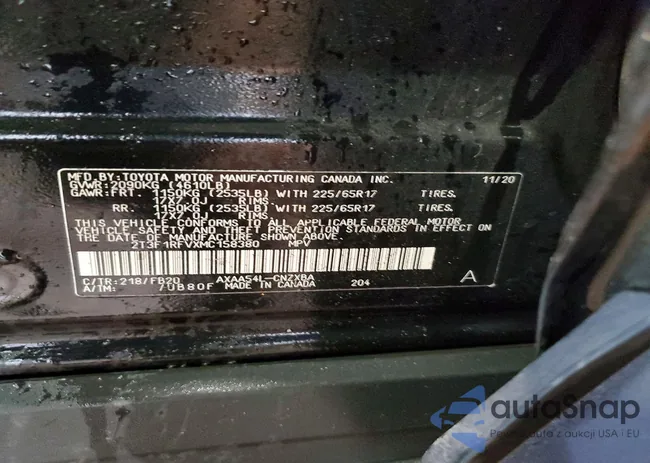 2T3F1RFVXMC158380: 77960925