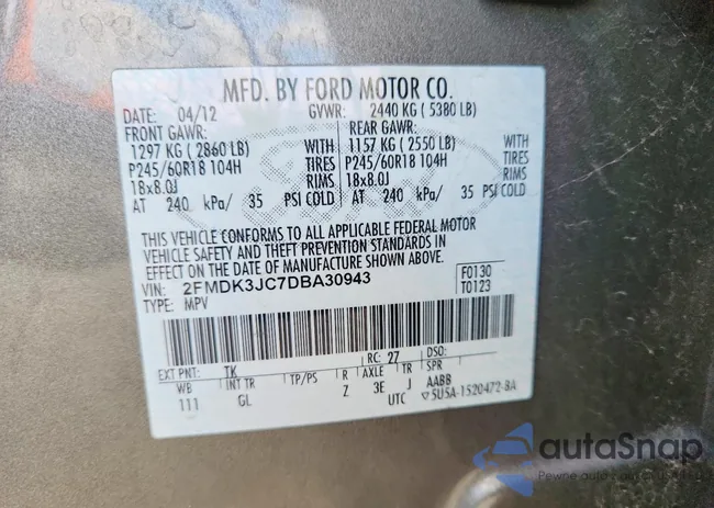 2FMDK3JC7DBA30943: 78779775