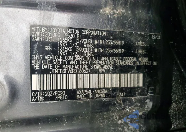 JTMEB3FV6RD180627: 76366995