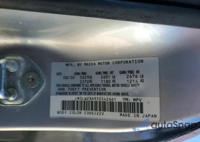 JM3LW28A930342661: 78687145