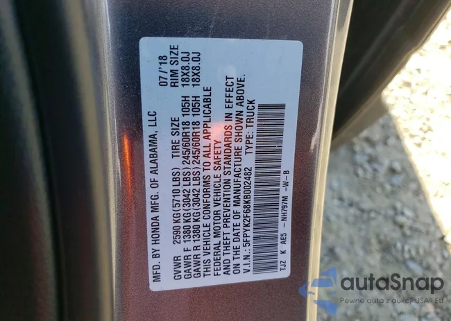 5FPYK2F68KB002482: 77432035