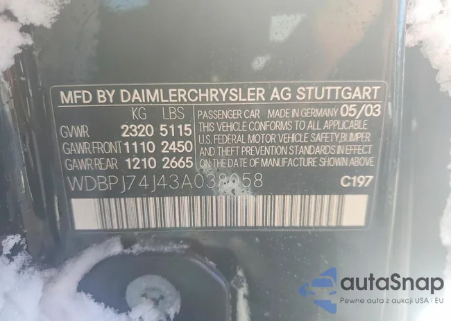 WDBPJ74J43A038058: 77404665