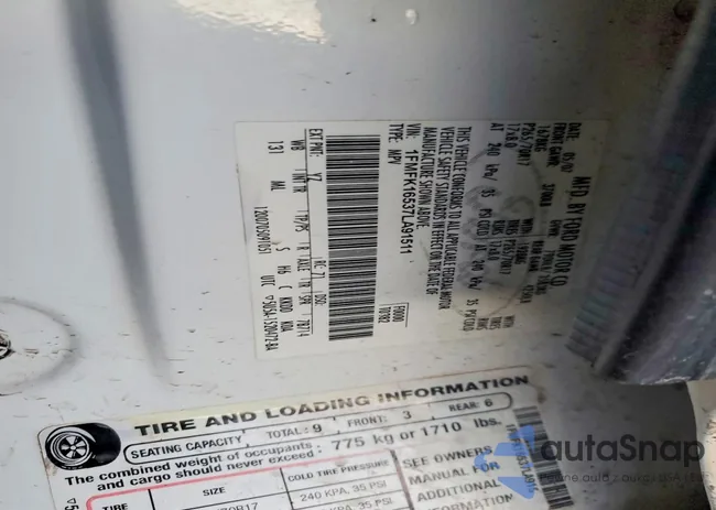 1FMFK16537LA91511: 76250765