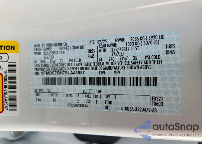 1FMDE7BH7SLA43987: 77137785