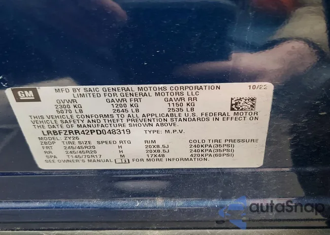 LRBFZRR42PD048319: 76203035