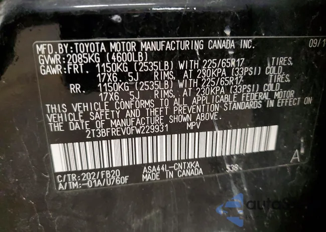 2T3BFREV0FW229931: 78292445