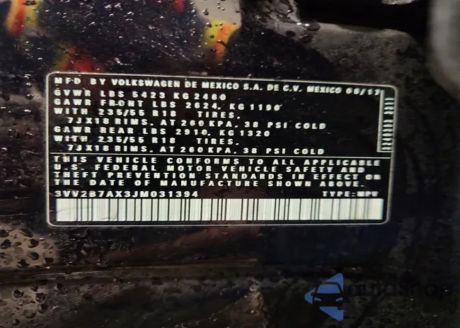 3VV2B7AX3JM031394: 78154435