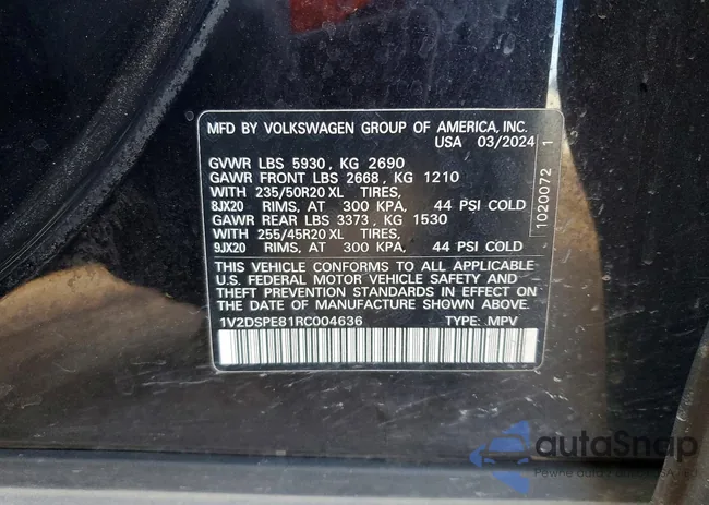 1V2DSPE81RC004636: 97599515