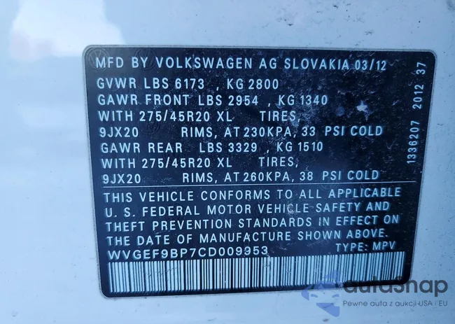 WVGEF9BP7CD009953: 78606245