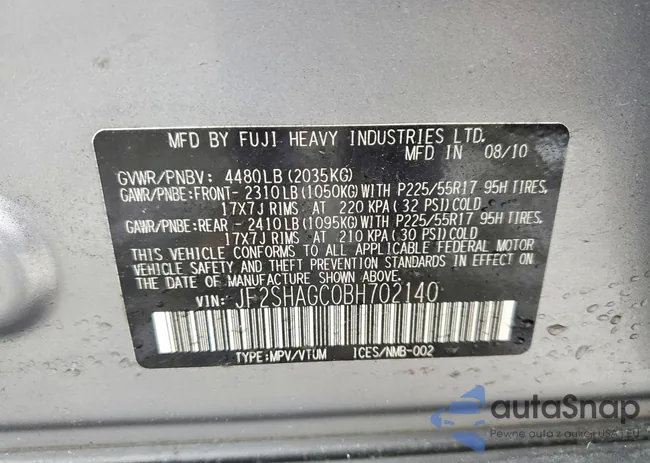 JF2SHAGC0BH702140: 76449715