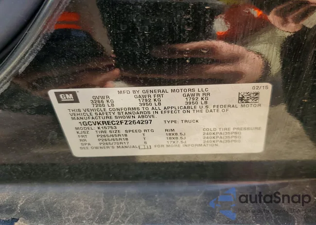 1GCVKREC2FZ264297: 78501295