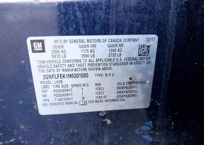 2GNFLFEK1H6301580: 79241775