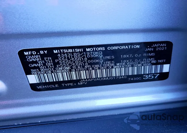 JA4APVAU0MU017940: 75194345