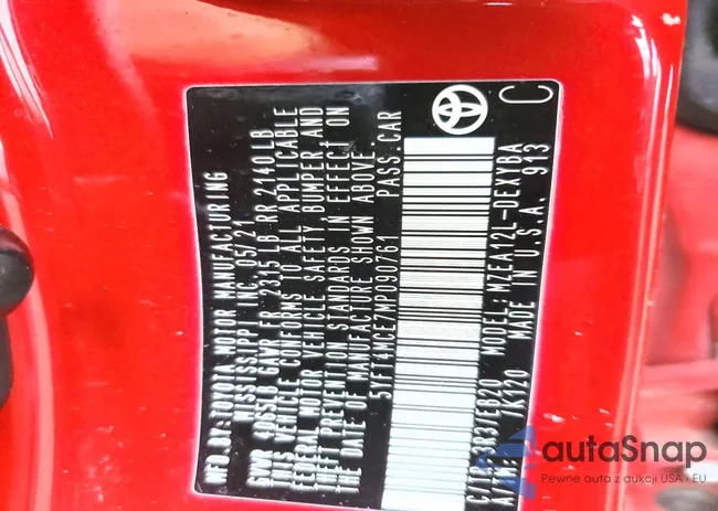 5YFT4MCE7MP090761: 78507075