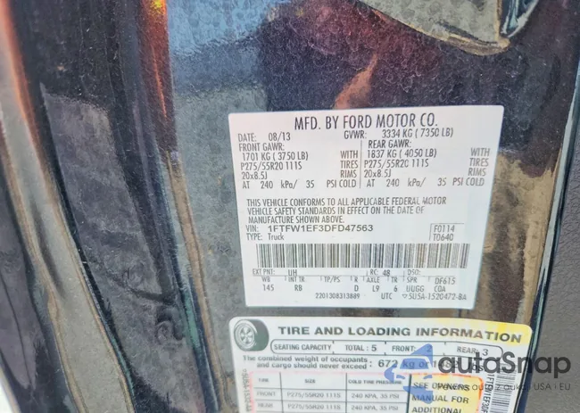 1FTFW1EF3DFD47563: 78850945