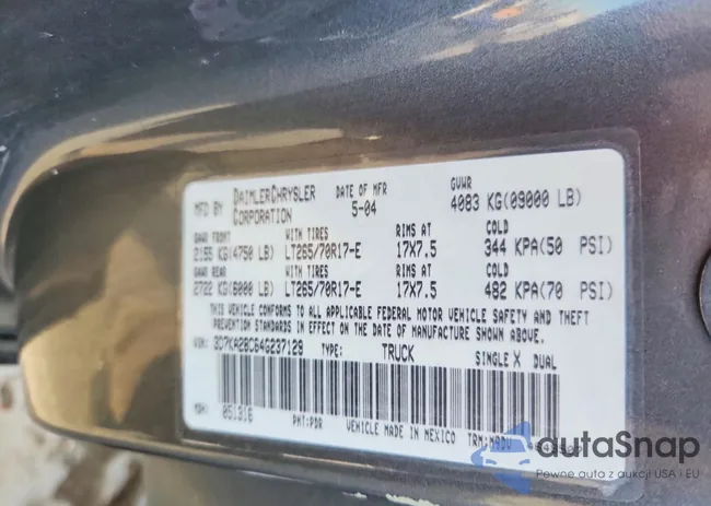 3D7KA28C64G237129: 76716375