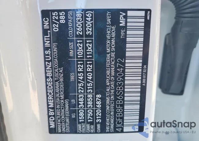 4JGFB8FB6SB390472: 75859005