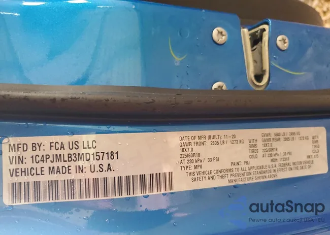 1C4PJMLB3MD157181: 79017665