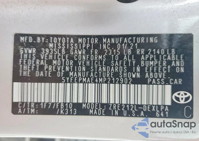 5YFEPMAE4MP212902: 77172735