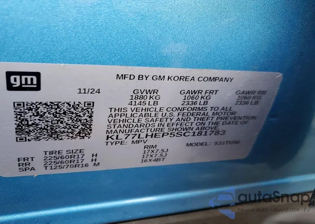 KL77LHEP5SC181783: 76009545