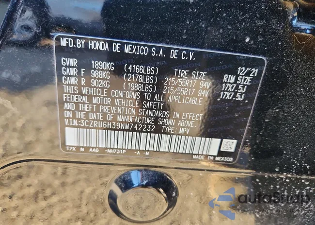 3CZRU6H39NM742232: 77347345