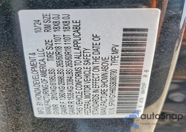 5FNYG1H60SB080790: 77560435