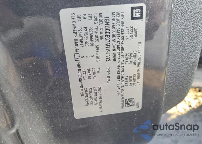 1GNUCCE07AR197112: 78758105