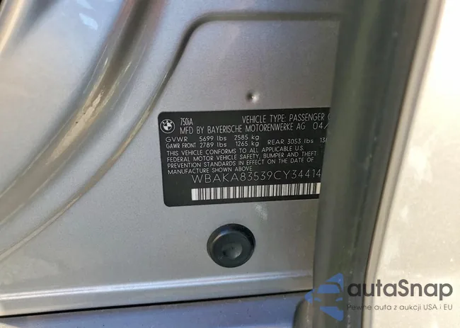 WBAKA83539CY34414: 78343425