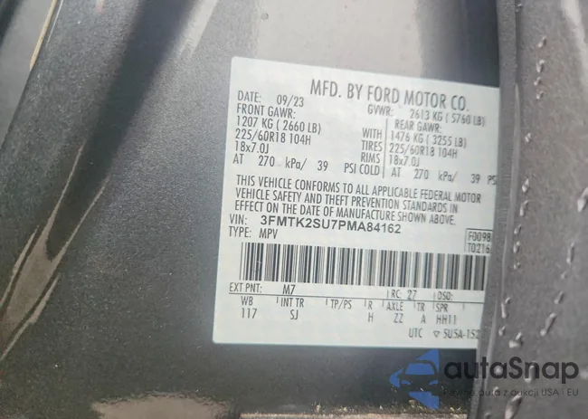 3FMTK2SU7PMA84162: 78122285