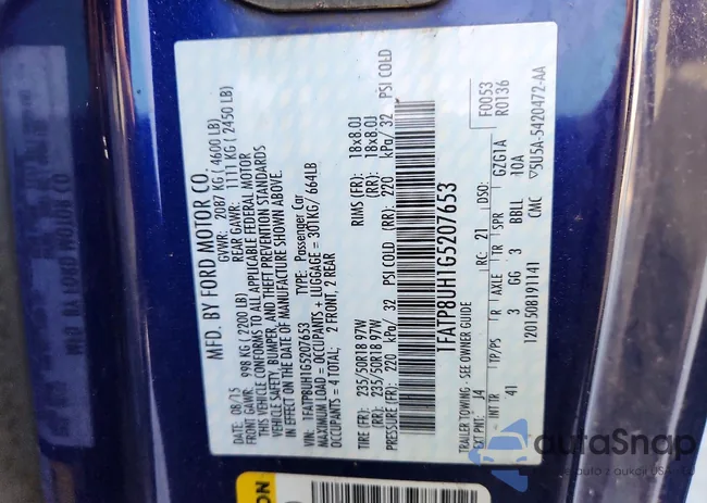 1FATP8UH1G5207653: 77328875