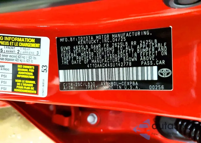 4T1DAACK4SU142778: 78465335