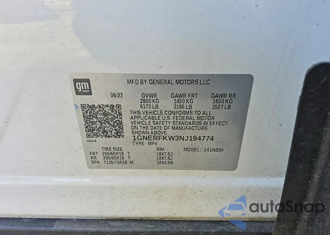 1GNERFKW3NJ194774: 76175945