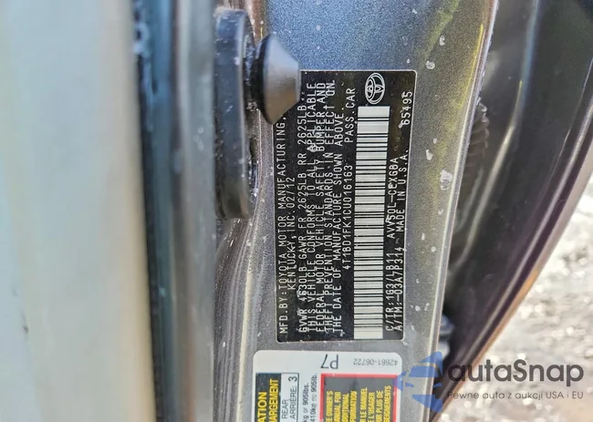 4T1BD1FK1CU016163: 74627775