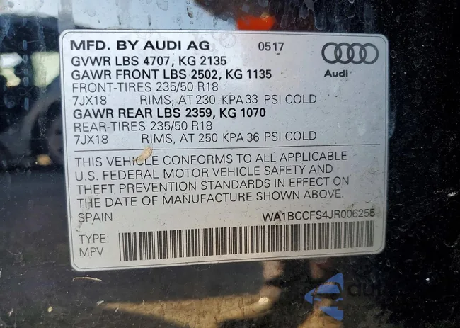 WA1BCCFS4JR006255: 78518985