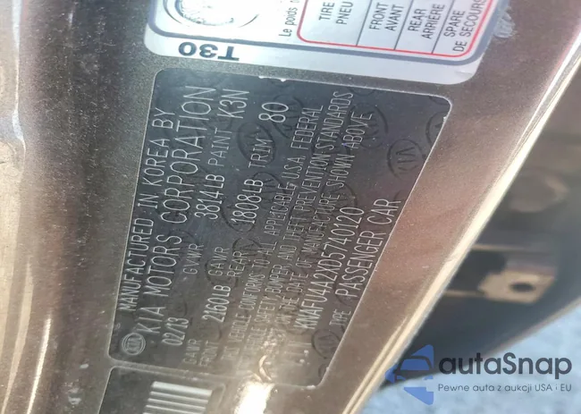 KNAFU4A2XD5740120: 74382745