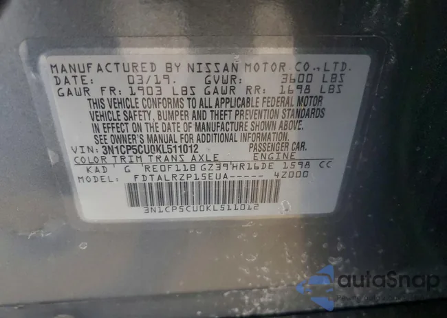 3N1CP5CU0KL511012: 78265095