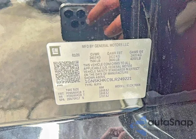 1GNSKHKC9LR249221: 76477475