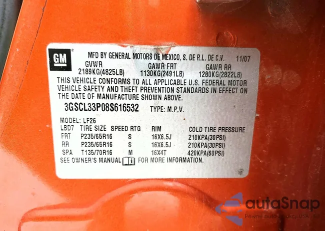 3GSCL33P08S616532: 76235575