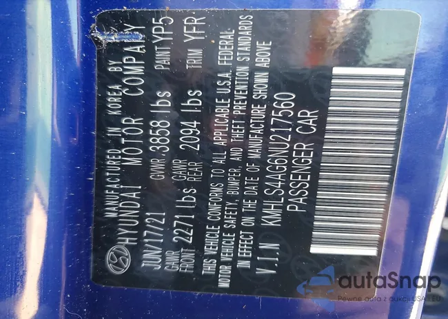 KMHLS4AG6NU217560: 77020495