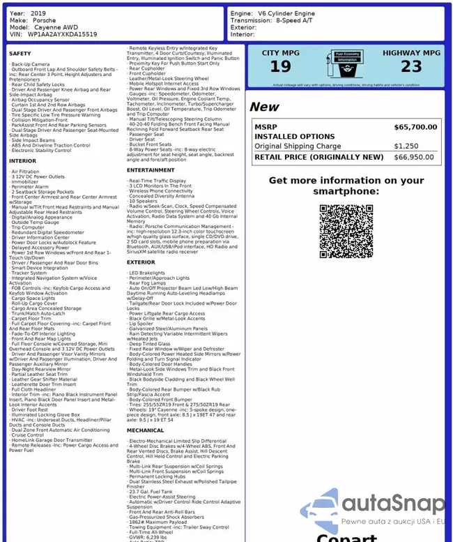 WP1AA2AYXKDA15519: 76809205