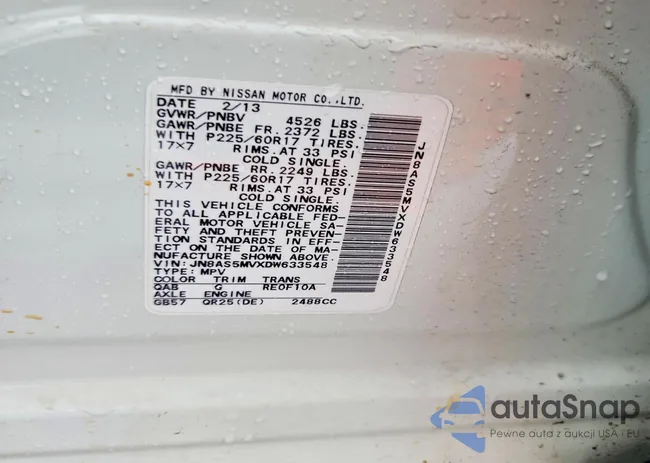 JN8AS5MVXDW633548: 75662065