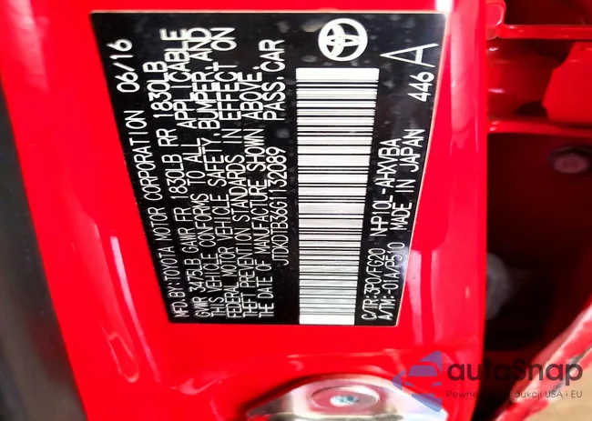 JTDKDTB36G1132089: 76381495