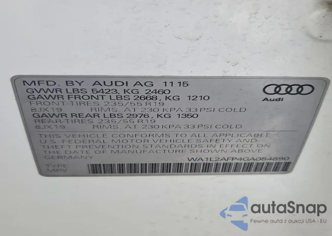 WA1L2AFP4GA084890: 74900035