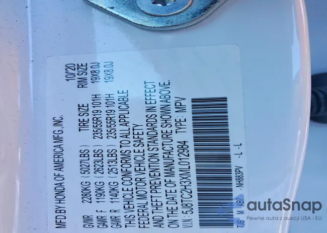 5J8TC2H3XML012984: 78495555