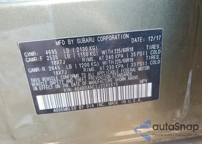 4S4BSANC2J3285615: 75906165