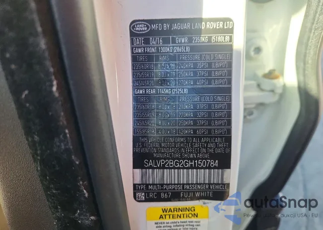 SALVP2BG2GH150784: 76142595