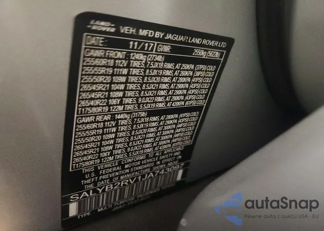 SALYB2RV1JA743097: 78453405