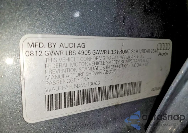 WAUFFAFL5DN018063: 76884915