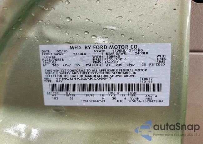 1FMCU4K32AKC06647: 76917025