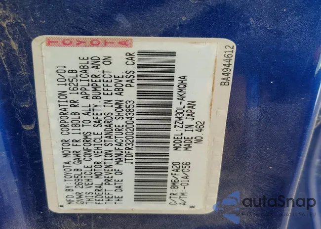 JTDFR320020043853: 78165935